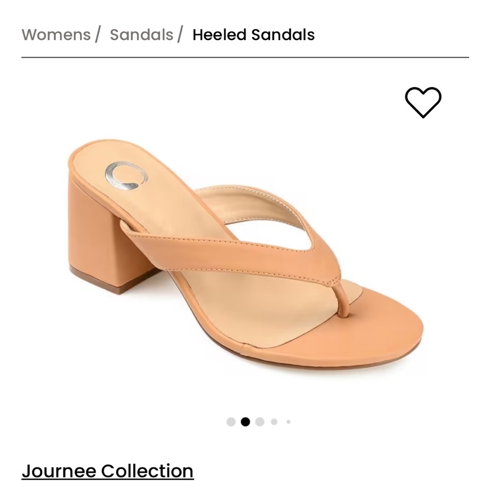 Journee Collection Tan Heels Minimalist Design - Size 7
